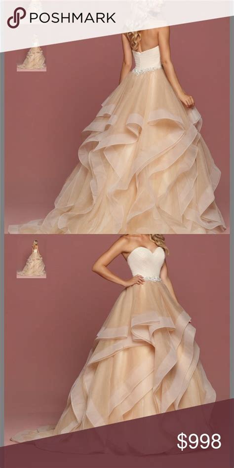 Elegant Ivory Nude Ball Gown Wedding Dress By Davinci Bridal