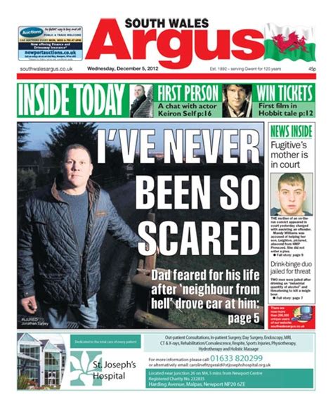 Pin On South Wales Argus Front Pages