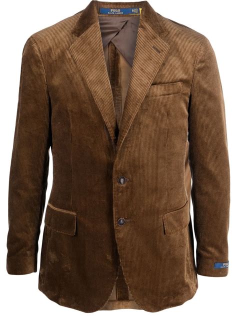 Polo Ralph Lauren Single Breasted Corduroy Blazer In Brown Modesens