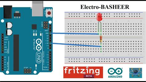 Led Blink Clignotant Fritzing Arduino Et Proteus Youtube