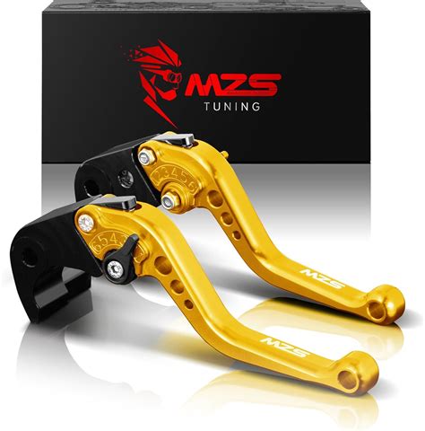 Amazon MZS Gold Motorcycle Brake Clutch Levers Adjustable Short