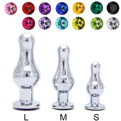 Hot Sale Women Men S M L Metal Anal Plugs Crystal Jewelry Small Anal Toys Anal Beads Anal