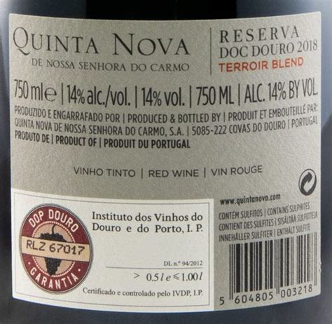 2018 Quinta Nova De Nossa Senhora Do Carmo Terroir Blend Reserva Tinto