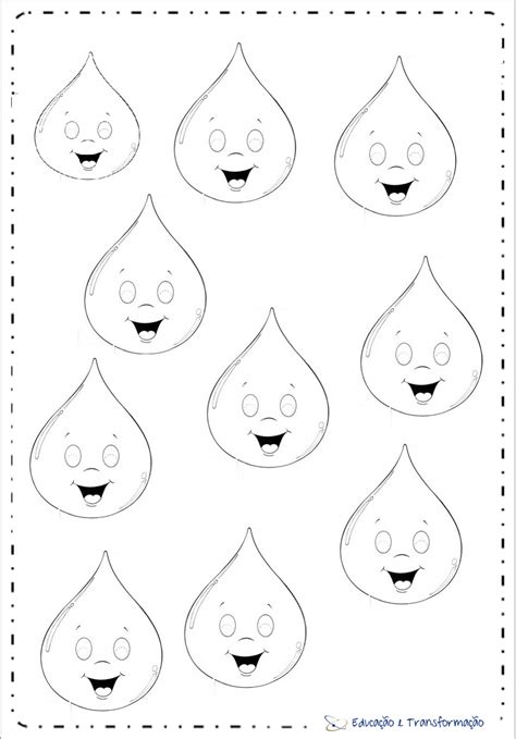 Moldes De Gotas De Água Para Imprimir Educação E Transformação