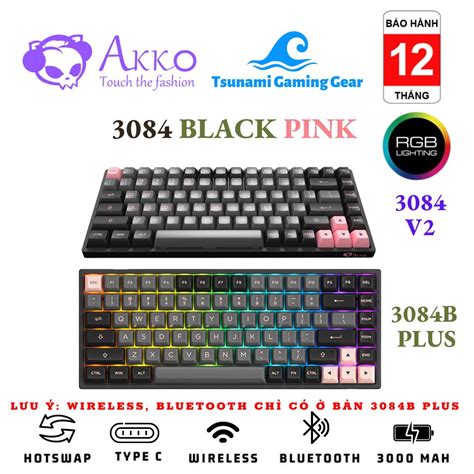 B N Ph M C Akko V B Plus Black Pink Hotswap Rgb