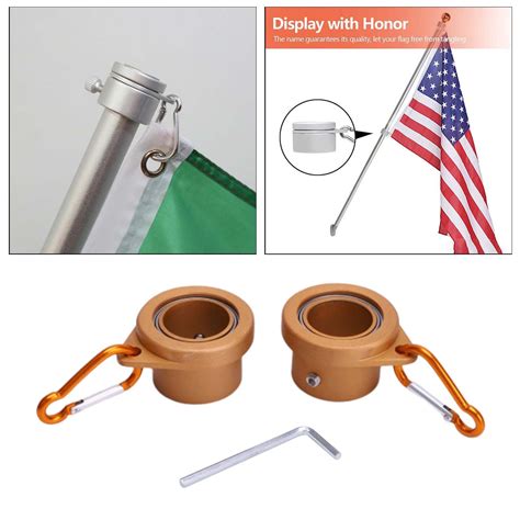 Gazechimp Pack Free Flagpole Mounting Rings Eyelet Clip For Inch