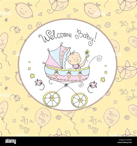 Baby announcement card. Vector illustration Stock Vector Image & Art ...