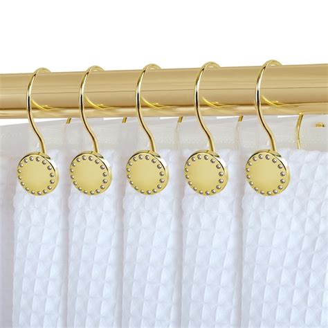 Utopia Alley Gold Zinc Double Shower Curtain Hooks In The Shower Rings