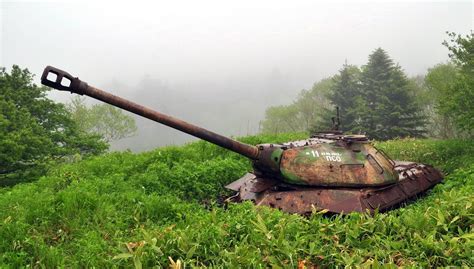 Abandoned tanks on Shikotan Island · Russia Travel Blog
