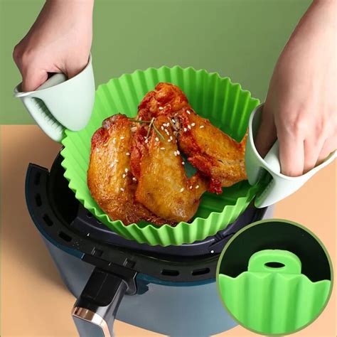 Silicone Basket Pot Tray Airfryer Liner For Air Fryer Reusable Container Accessories Pan Baking