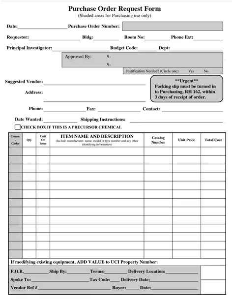 Purchase Order Form Fill Out Printable PDF Forms Online