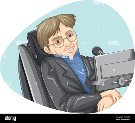 Stephen Hawking Cartoon Character On White Background Illustration Stock Vector Image And Art Alamy