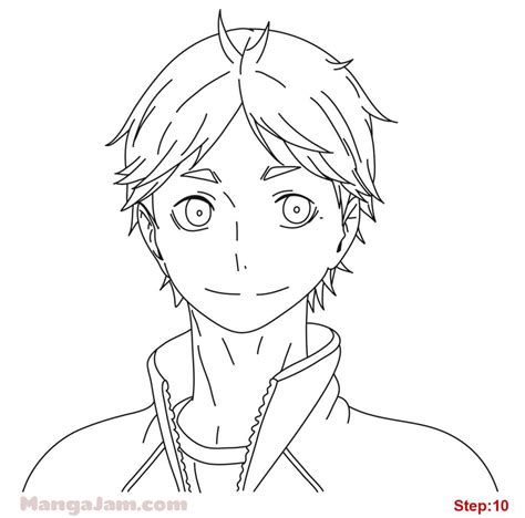 How To Draw Koshi Sugawara From Haikyuu Anime Sketch