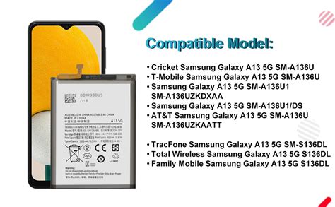 Wuhao For Samsung Galaxy A13 5g Battery Eb Ba136aby Replacement Battery Upgraded For