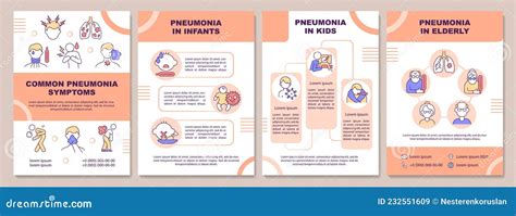 Pneumonia Symptoms Treatment Line Icons Set Vector Infographics