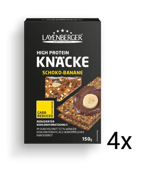 Layenberger LowCarb one High Protein Knäcke 4 x 150g Schoko Banane