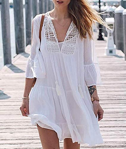 White Flowing Beach Dress On Sale Bellvalefarms