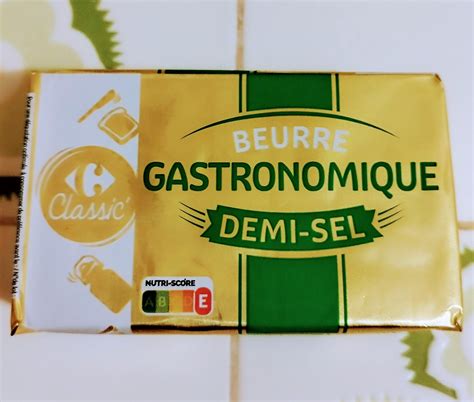 Beurre Gastronomique Demi Sel CARREFOUR CLASSIC La Plaquette De 250g