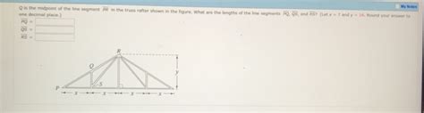 Solved Q Is The Midpoint Of The Line Segment Pr In The Truss Chegg