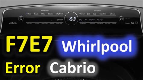 F E Error Code Solved Whirlpool Cabrio Top Loading Washer Washing