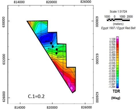 Tilt Derivative Map Applied On Rtp Magnetic Map Of The Study Area