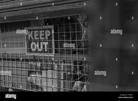 A Keep Out Sign In A Public Store Stock Photo Alamy