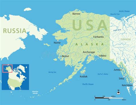 Carte De Lalaska Illustration Stock Illustration Du Cartographie