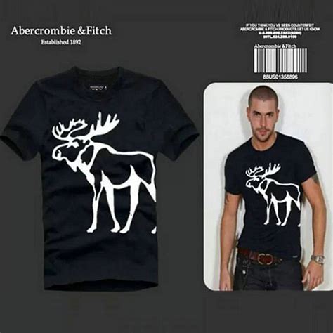 Abercrombie And Fitch 男士短袖t恤 Aandf大麋鹿刺繡印花 純棉圓領修身半袖上衣 Abercrombie And Fitch