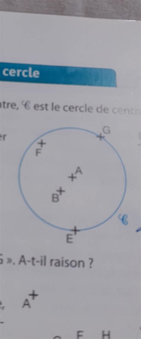 Pouvez Vois M Aider SvpSur La Figure Ci Contre C Est Le Cercle De