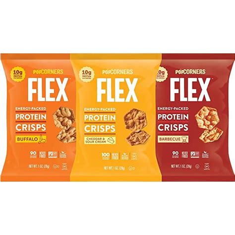 Popcorners Flex Energy Protein Crisps Sampler Variety Pack 10g Protein