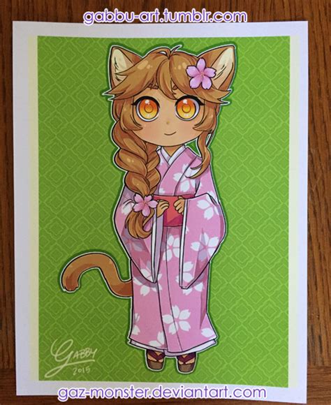 Cute Chibi Cat Girl Print By Gaz Monster On Deviantart