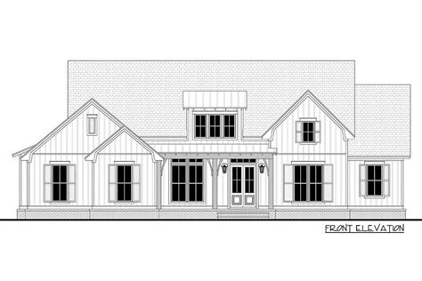 Plan 51834HZ Elegant Modern Farmhouse Plan With Split Bedroom Layout