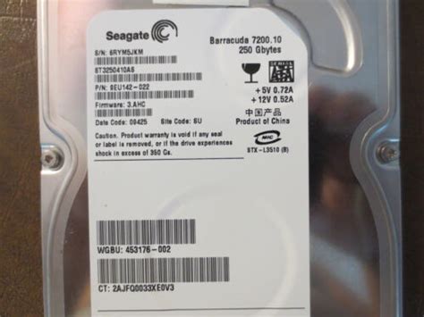 Seagate ST3250410AS 9EU142-022 FW:3.AHC SU 250gb 3.5" Sata Hard Drive ...