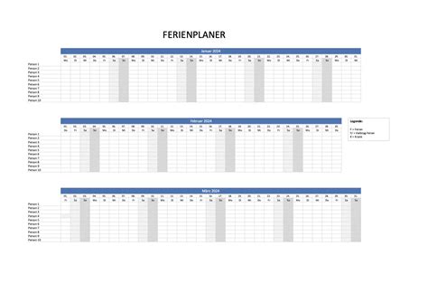 Ferienplaner Kalender 2024 Joann Lyndsey