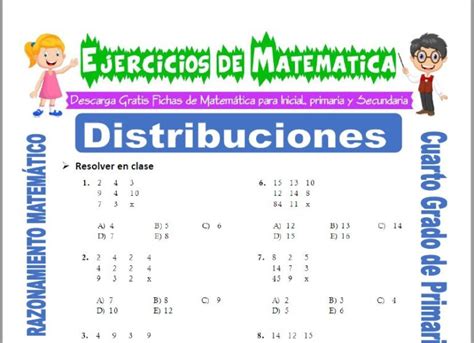 Ejercicios De Distribuciones Para Cuarto De Primaria Matem Tica