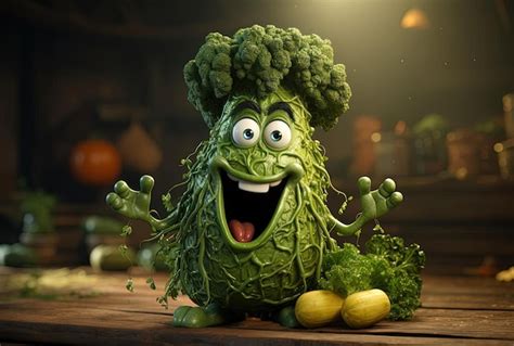 Premium Photo Animation Comedy Of Vegetables Cdr Character Vegetable Face