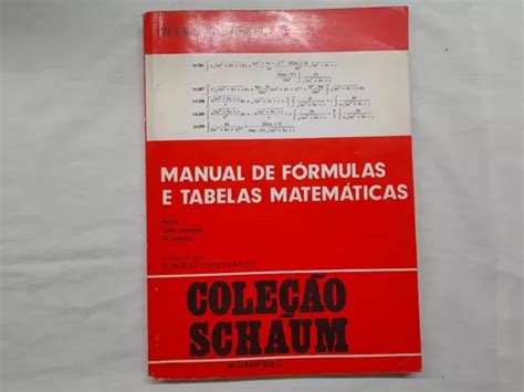 Manual De Formulas E Tabelas Matematicas Murray R Spiegel Cuotas Sin