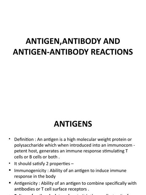 Antigen, Antibody and Antigen-Antibody Reactions | PDF | Antibody | Elisa