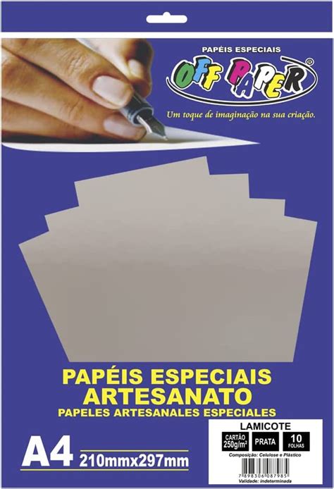 PAPEL LAMICOTE PRATA A4 250G 10 FLS Sublishop House