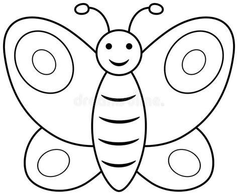 Butterfly Outline Clipart. Vector Coloring Book Page for Children Stock Vector - Illustration of ...