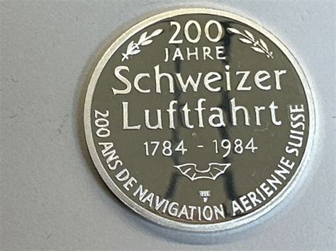 Medaille Silber 999 15g200 J Schweizer Luftfahrt 1984 Kaufen Auf Ricardo