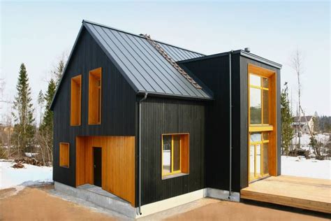 Черный дом | homify | Modern barn house, Scandinavian modern house ...