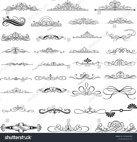 30 Frame Elements Black White Flowers Stock Vector Royalty Free