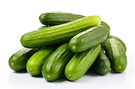 Premium Ai Image Fresh Green Cucumbers Isolated On White Background