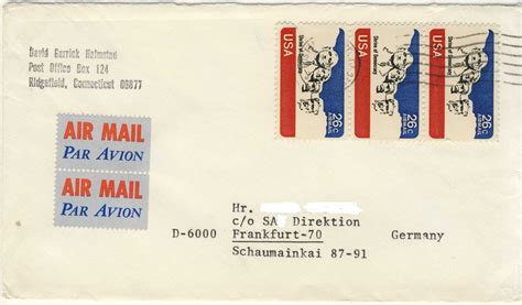 Airmail Labels Collection Usa Airmail Labels On Cover Old Designed
