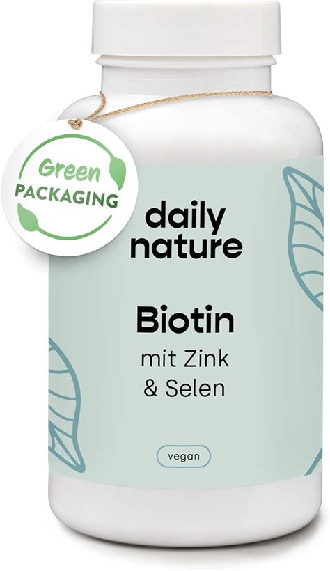 Dailynature Biotin Mit Zink Selen 365 Vegane Tabletten Mit 10 000