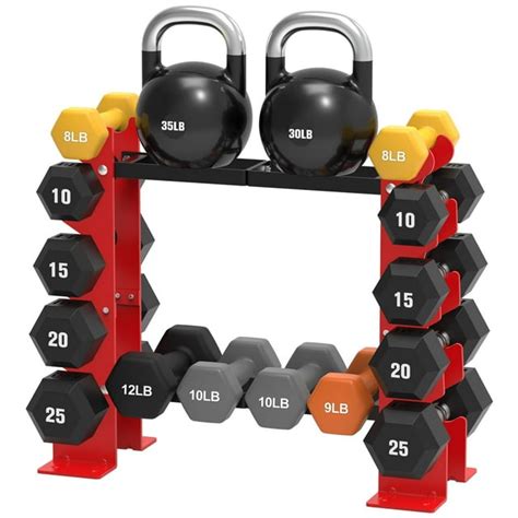 Fisup Dumbbell Rack Weight Stand Holder Only For Home Gym Storage Red