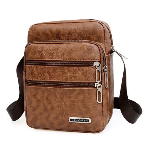 Men Small Laptop Messenger Bags Mens Leather Shoulder Bag Crossbody