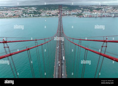 The April Bridge Ponte De Abril Located In Lisbon Portugal