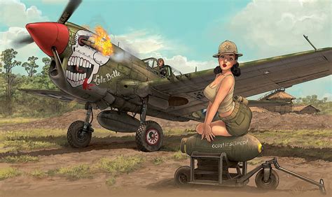 Lulu Belle P 40 Warhawk Nose Art Warbird HD Wallpaper Peakpx